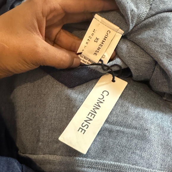 NWT COMMENSE V-Neck Navy Denim Button Down Sleeveless Midi Dress XS - Picture 8 of 8